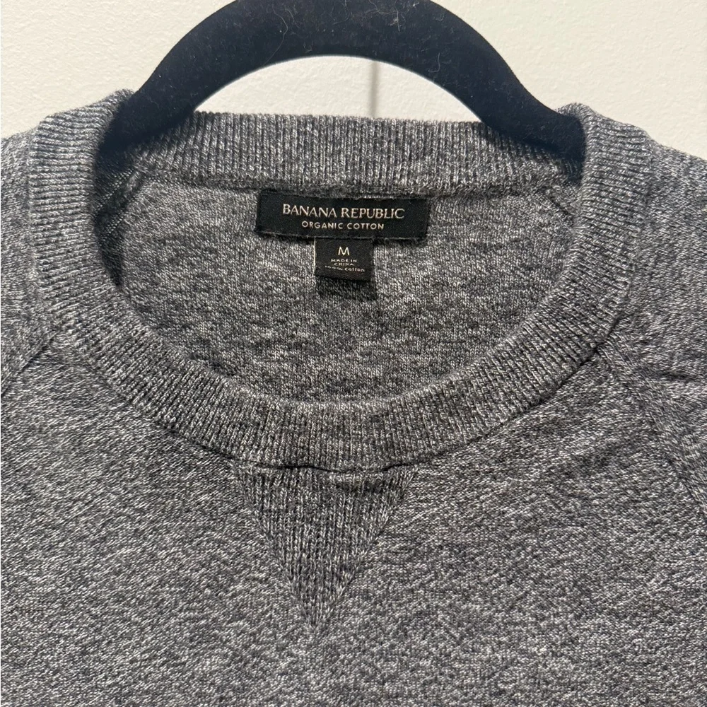Banana Republic Men's 100% Organic Cotton Gray Crewneck Sweater